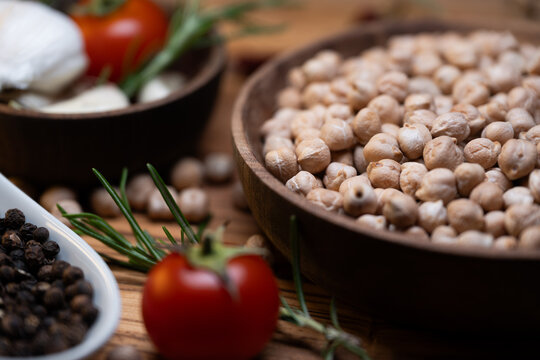 Still life of dried chickpeas