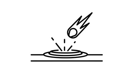 Meteorite Impact Crater Line Art Icon © Soto