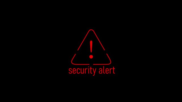 Red security alert warning triangle with exclamation mark