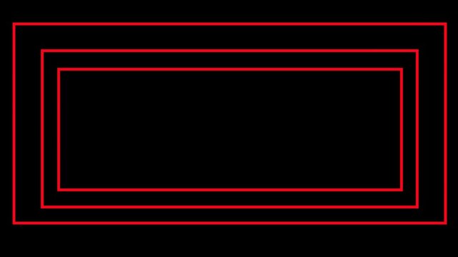Concentric Red Rectangular Frames on Black rectangle