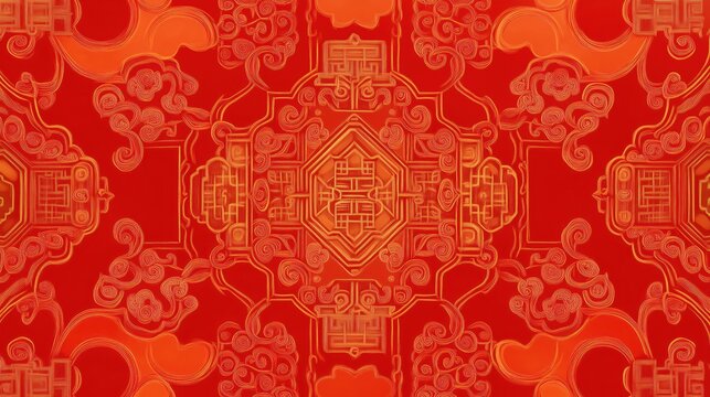 Red and Gold Chinese Pattern