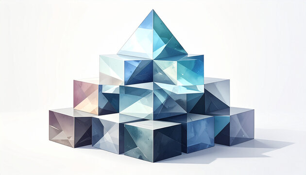 Abstract geometric prism composition