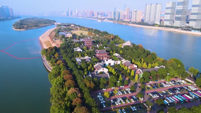 Orange Island Park in Changsha Along Xiang River Skyline in Orange Island Park, Changsha, China