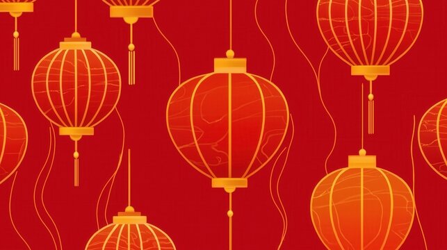 Red Chinese Lanterns Pattern