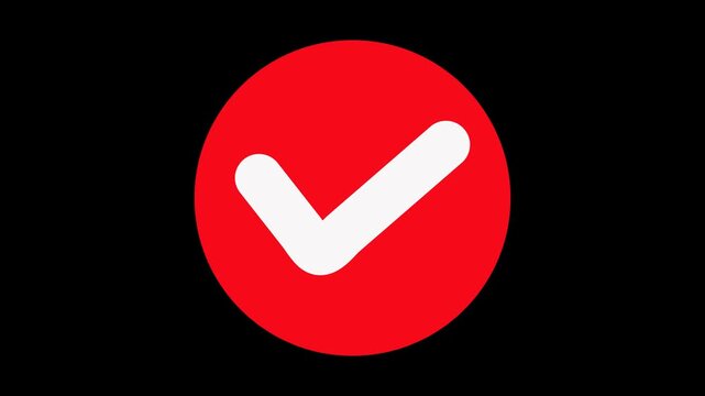 Red Circle with White Check Mark correct approved
