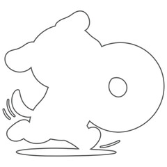 Cute cartoon vector illustration set of happy elephant, whale and rhino animal characters © Md