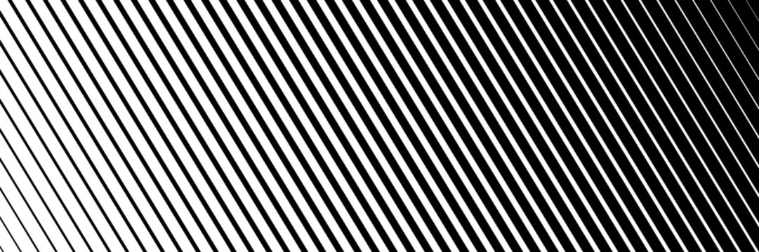 Half tone line pattern. Faded halftone black lines. Fading gradient background. Horizontal abstract geometric texture with parallel stripes. Gradient pattern. Vector illustration on white background