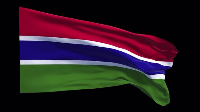 Gambia national flag. West Africa international affairs geography education cultural presentations political patriotic news broadcasts travel visuals website headers and online media backgrounds.