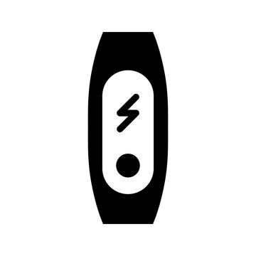 Fitness tracker icon. Healthcare and wearables filled symbol. Black and white.