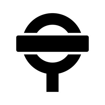 Underground station icon. Transport and metro station filled symbol. Black and white.