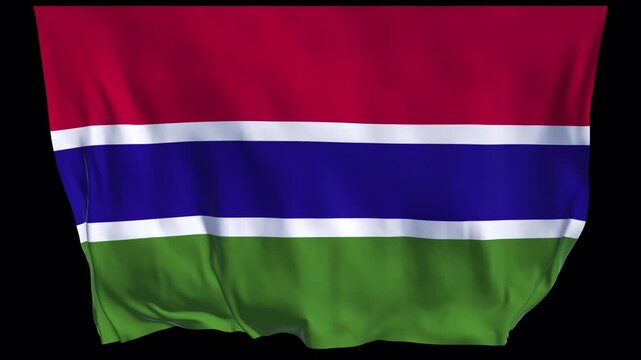 Gambia national flag. West Africa international affairs geography education cultural presentations political patriotic news broadcasts travel visuals website headers and online media backgrounds.