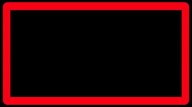 Red U Shape Outline On Black Background bracket