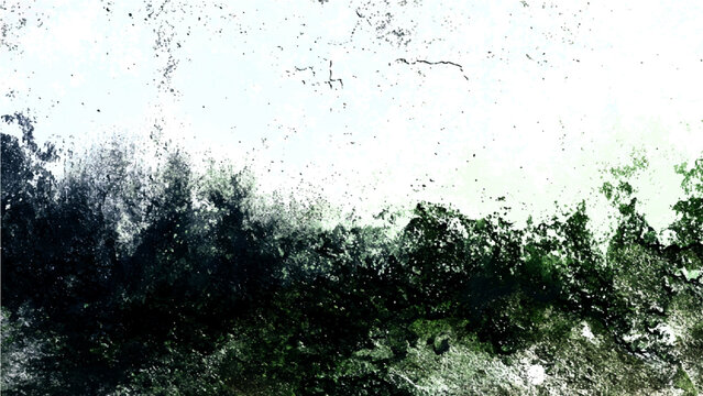 Abstract texture surface, resembling weathered concrete or distressed wall, mottled green and black hues, evoking decay or artistic abstract.