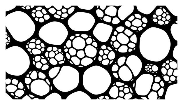 Organic cell structure and bubble network seamless pattern in geometric style