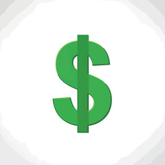 Obraz premium Green dollar sign, finance icon, money symbol, currency vector isolated on White Background