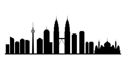 Obraz premium Kuala Lumpur cityscape at dusk with Petronas Twin Towers standing tall