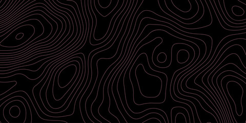 black background displays colorful topographic contour lines, creating abstract pattern suitable for various design applications  © Atikur