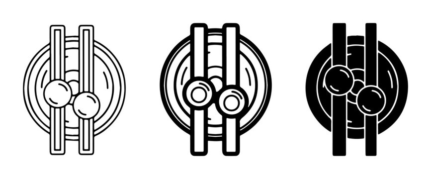 Control Panel Icons, Slider Controls, and Volume Knobs. Set of 3 Graphic Elements for Audio, Music, and Technology Applications.