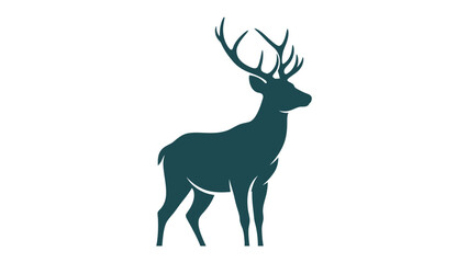 Fototapeta premium Silhouette of a majestic stag with large antlers
