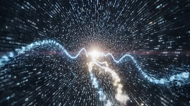 Abstract Digital Tunnel of Light and Data Streams 1.