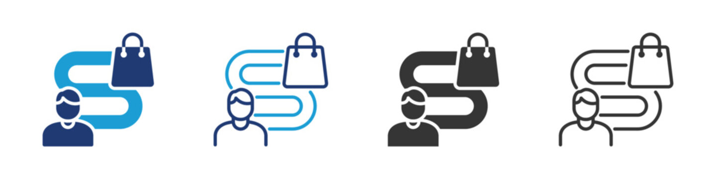 Customer journey icon set collection multi-style.