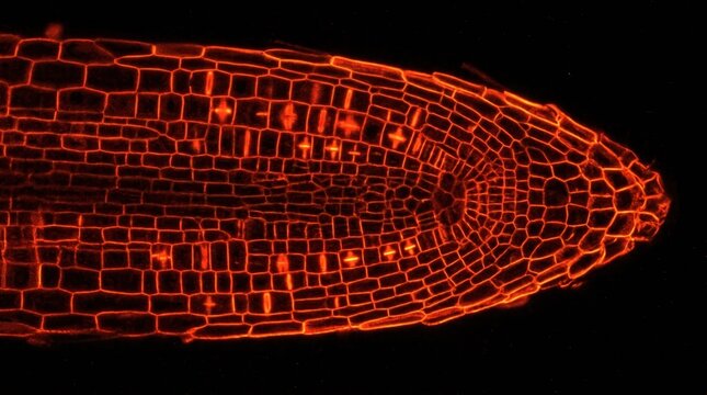 Plant Root Tip Meristem Cell Division Confocal Imaging