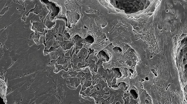 Titanium Implant Surface Osseointegration SEM Cross-Section