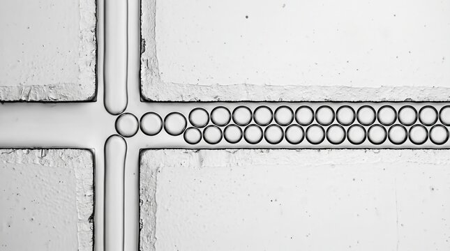 Microfluidic Droplet Generation Array Brightfield Video Frame
