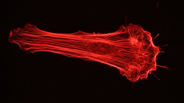 Actin Cytoskeleton Stress Fibers in Migrating Fibroblast
