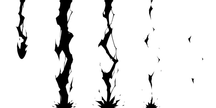 コマになっている雷のエフェクトのイラスト素材