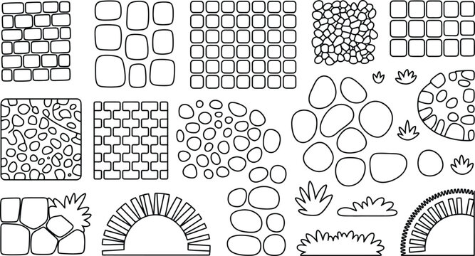 A collection of various stone and rock textures for design and landscaping purposes
