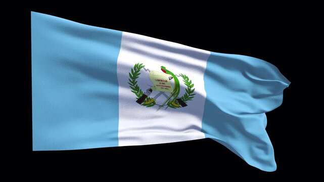 Guatemala national flag waving in the wind. Central America geography international affairs politics education cultural presentations travel news broadcasts website headers and online presentations.