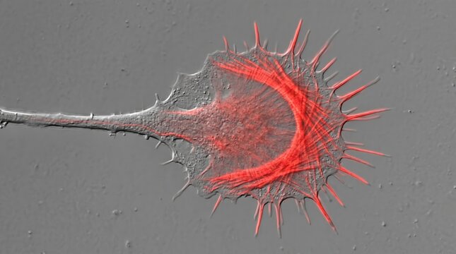 Cortical Neuron Growth Cone Morphology Fluorescence DIC Overlay