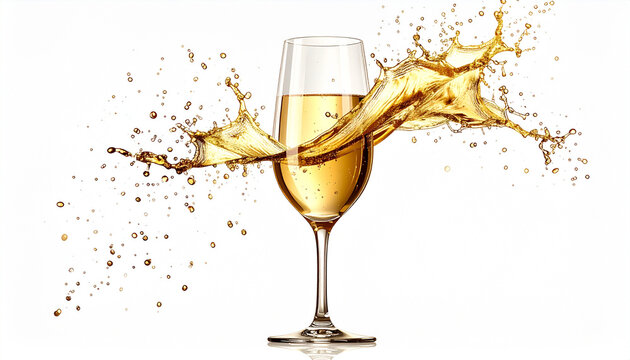 Champagne glass with a splash
