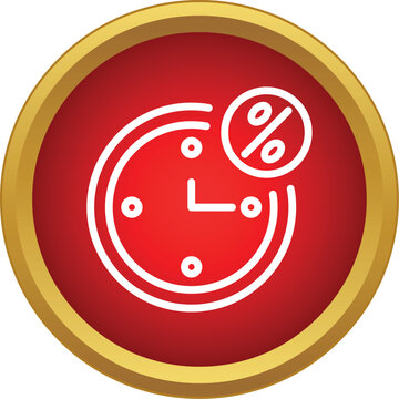 Clock icon with percent symbol representing a timed discount or sale