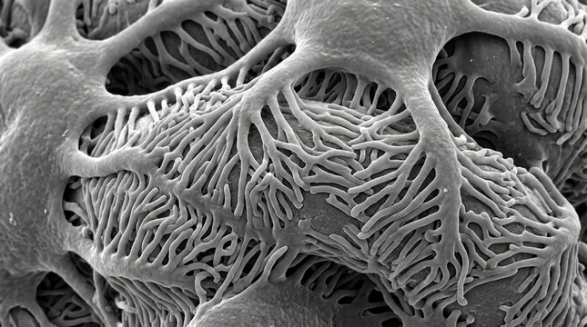 Kidney Glomerulus Podocyte Foot Process SEM Filtration Slits