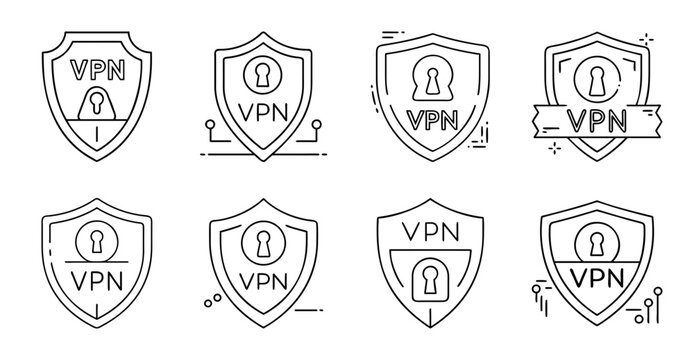 Set of eight shield badges with letters - Eight distinct shield badges featuring letters and symbols in a clean, stylized vector format.