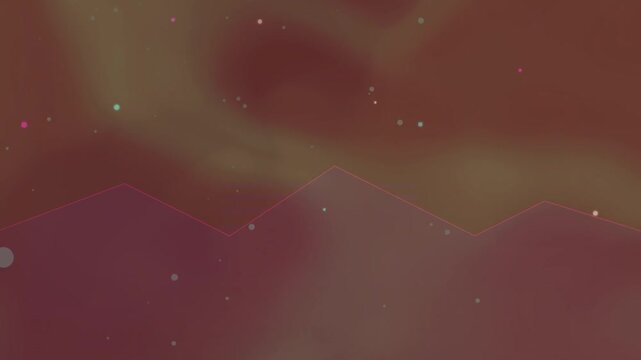 Abstract digital mountain chart animation with floating particle bokeh