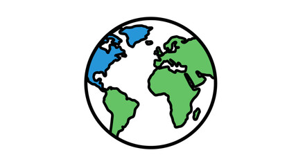 Obraz premium The globe showcases Earth from space with continents and oceans in a simple illustration.