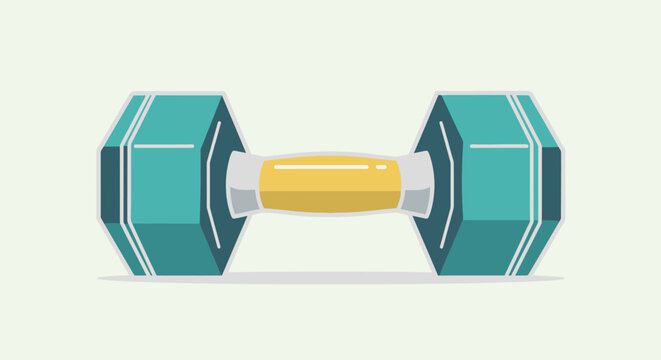 Hex Dumbbell Flat Vector Illustration