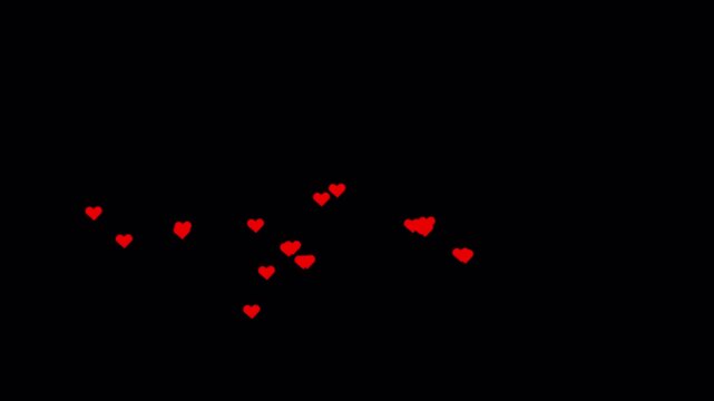 Social media Live style animated heart on black screen alpha channel included.