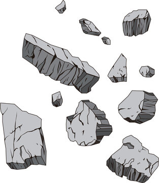 アニメ風の砕け散る岩イラスト01｜Anime Style Crushed Rock Vector_02