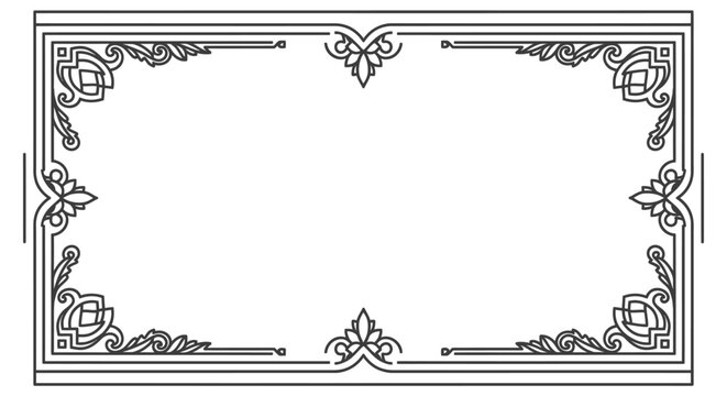 Vintage Ornamental Line Art Frame Vector