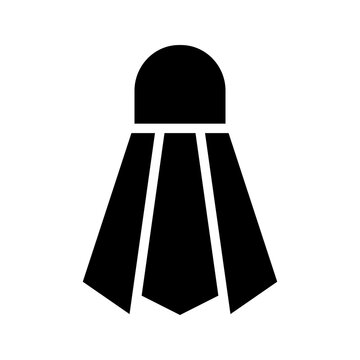 Badminton shuttlecock icon. Sports and racket sports filled symbol. Black and white.