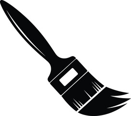 Obraz premium Black paint brush icon illustration for art and creative design projects