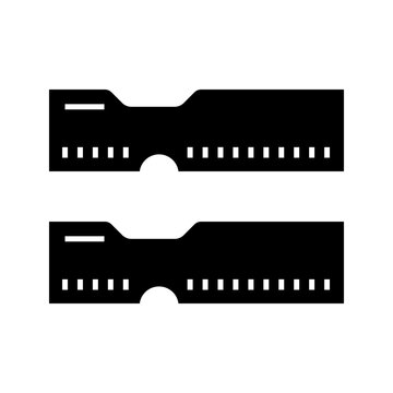 Ram module icon. Technology and computer hardware filled symbol. Black and white.