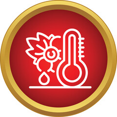 Obraz premium Wine thermometer icon showing ideal temperature for grapes, winemaking, and viticulture