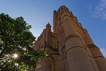 Obraz premium Architectural detail of Cathedral of Saint Cecilia of Albi, also known as Albi Cathedral, designated a UNESCO World Heritage Site in 2010