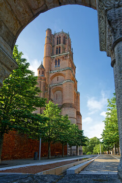 Architectural detail of Cathedral of Saint Cecilia of Albi, also known as Albi Cathedral, designated a UNESCO World Heritage Site in 2010
