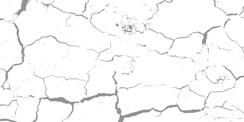 Obraz premium White and black rough, scratch, splatter grunge pattern design brush strokes. ground cracks, breaks on land surface from earthquake. white plaster cracked old wall vintage design.